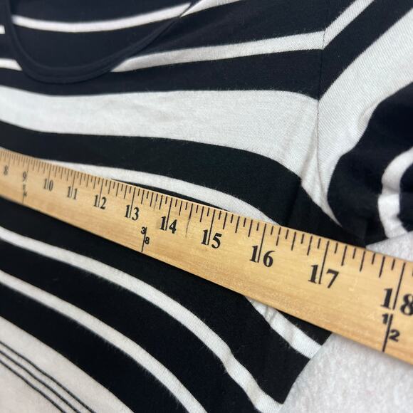 Calvin Klein Black White Striped Maxi Dress 3/4 Sleeve Bodycon Stretch Size S - Picture 10 of 11